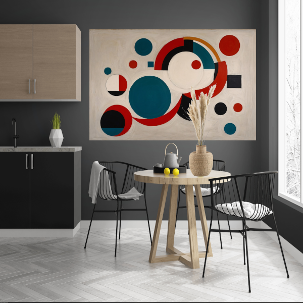 Abstracte Dans van Geometrische Vormen en Kleur poster