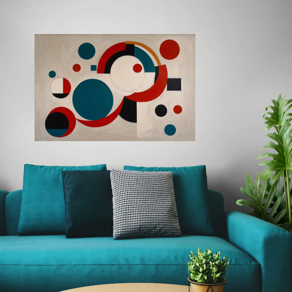 Abstracte Dans van Geometrische Vormen en Kleur poster