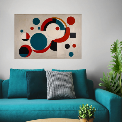 Abstracte Dans van Geometrische Vormen en Kleur poster