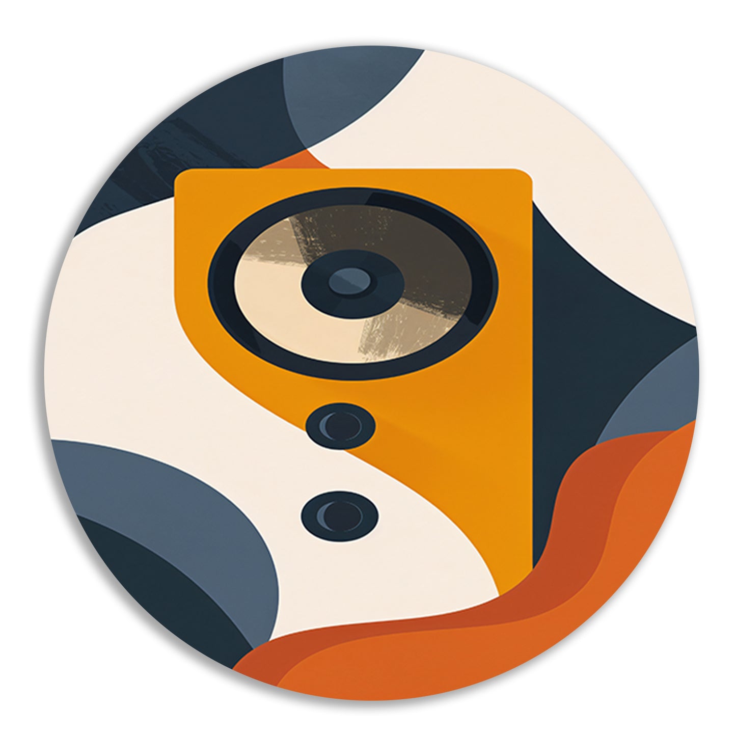 Abstracte Gele Luidspreker met Vormen forex muurcirkel