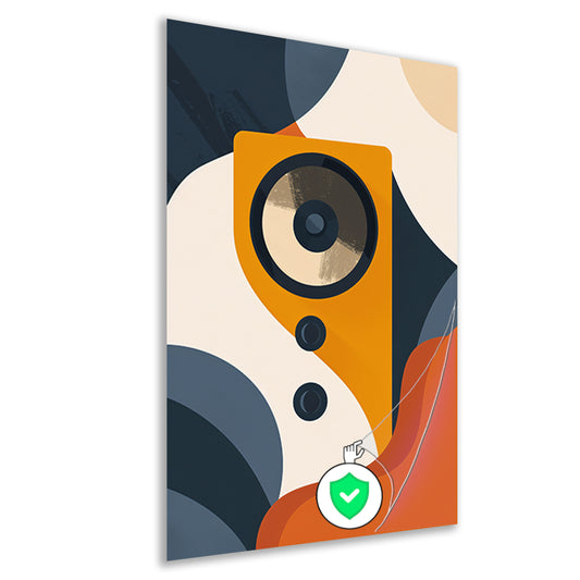 Abstracte Gele Luidspreker met Vormen poster