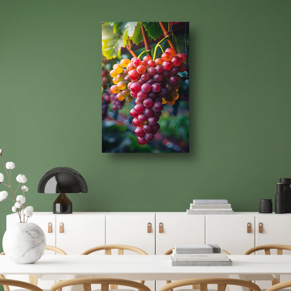 Rijpe druiven aan de wijnstok in de zon canvas