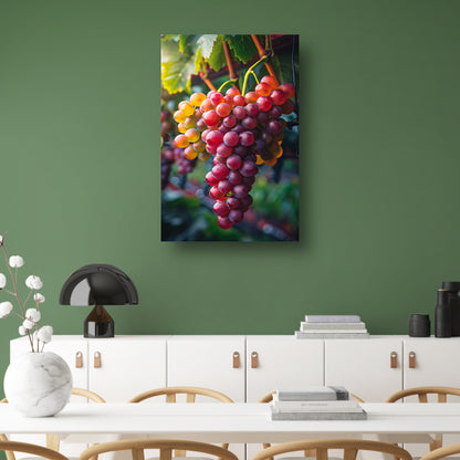 Rijpe druiven aan de wijnstok in de zon canvas