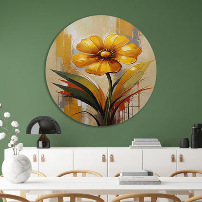 Impressionistische Dans van een Gele Bloem forex muurcirkel
