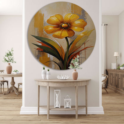 Impressionistische Dans van een Gele Bloem forex muurcirkel