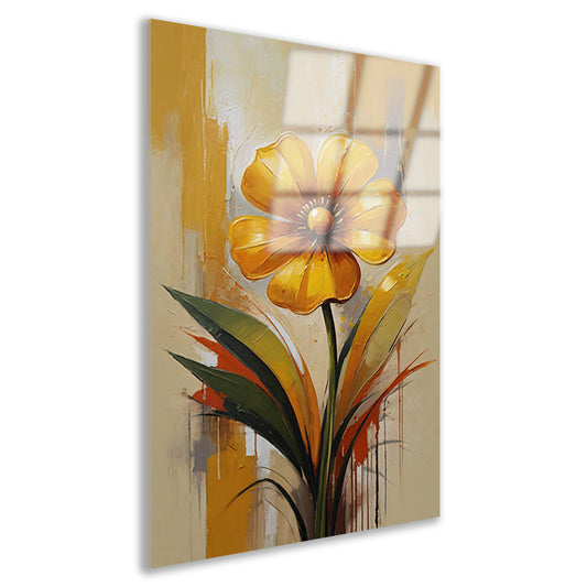 Impressionistische Dans van een Gele Bloem Acrylglas