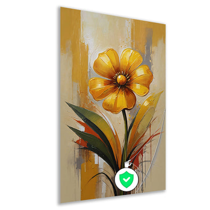 Impressionistische Dans van een Gele Bloem poster