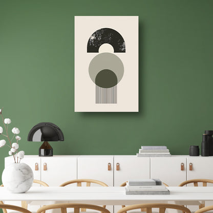 Abstracte Compositie met Cirkels en Strepen canvas