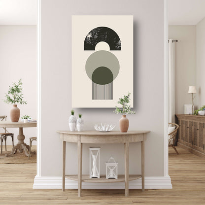 Abstracte Compositie met Cirkels en Strepen canvas