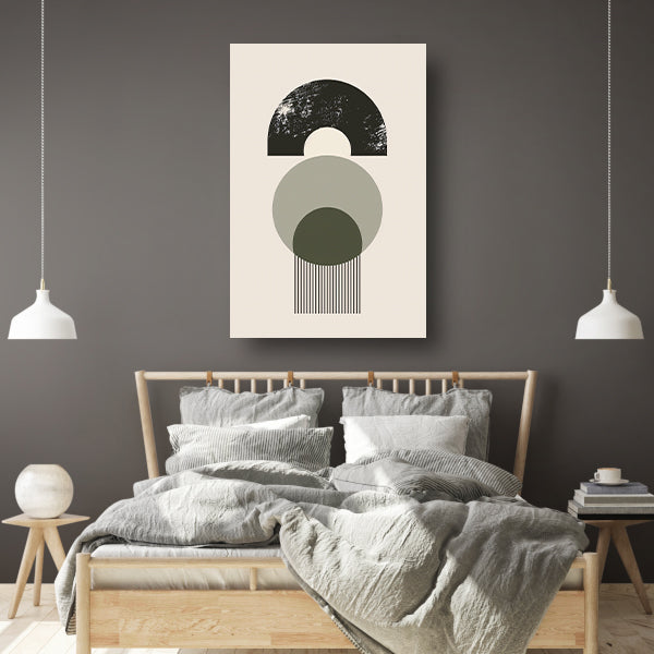 Abstracte Compositie met Cirkels en Strepen canvas