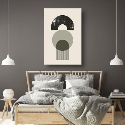 Abstracte Compositie met Cirkels en Strepen canvas
