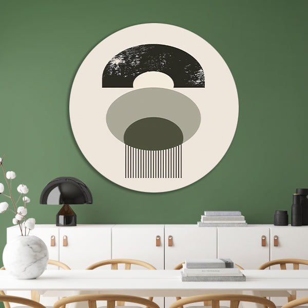 Abstracte Compositie met Cirkels en Strepen forex muurcirkel