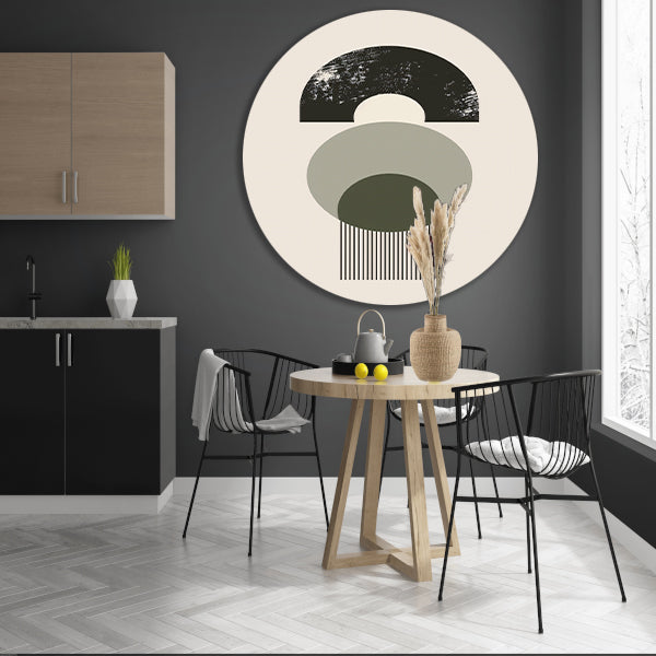 Abstracte Compositie met Cirkels en Strepen forex muurcirkel
