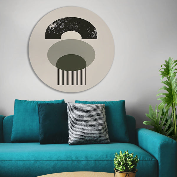 Abstracte Compositie met Cirkels en Strepen forex muurcirkel