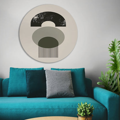 Abstracte Compositie met Cirkels en Strepen forex muurcirkel