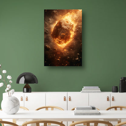 Vurige Meteoor Scheert Door Kosmos poster