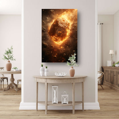 Vurige Meteoor Scheert Door Kosmos poster