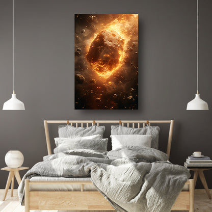 Vurige Meteoor Scheert Door Kosmos poster