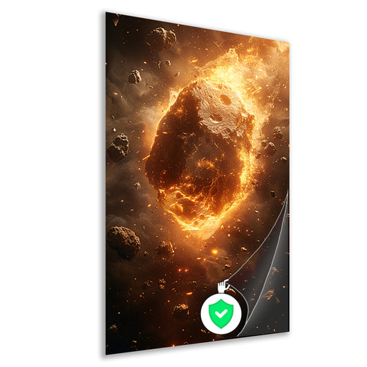Vurige Meteoor Scheert Door Kosmos poster
