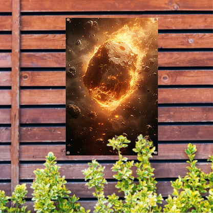 Vurige Meteoor Scheert Door Kosmos tuinposter