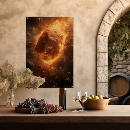 Vurige Meteoor Scheert Door Kosmos tuinposter