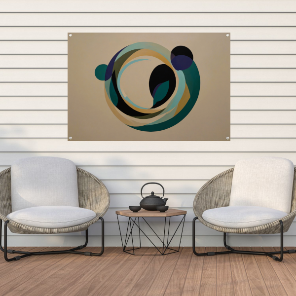 Abstracte Harmonie van Overlappende Cirkels en Kleur tuinposter