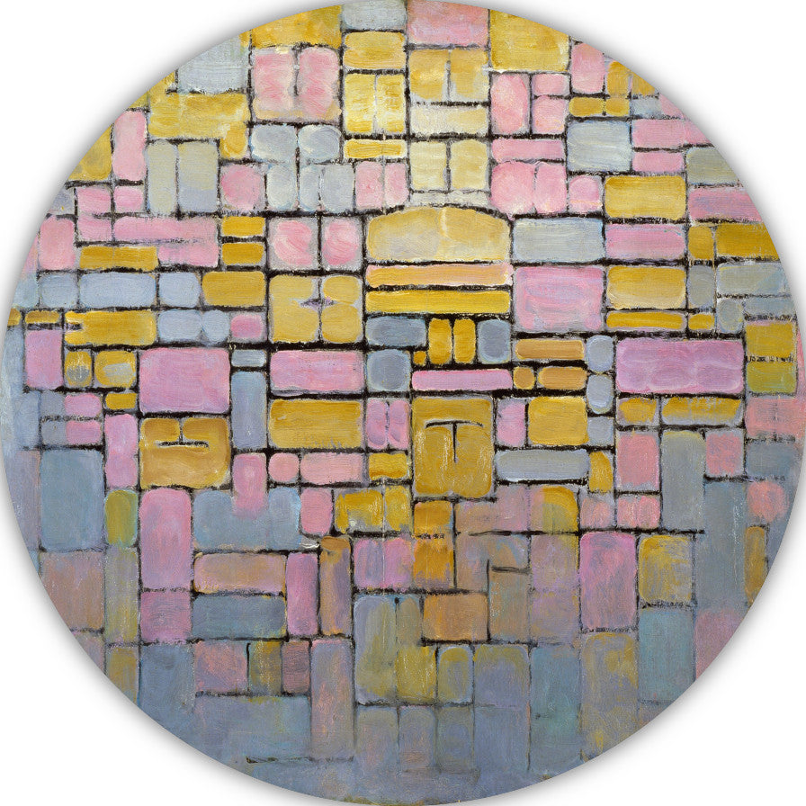 Tableau No. 2 - Piet Mondriaan aluminium muurcirkel