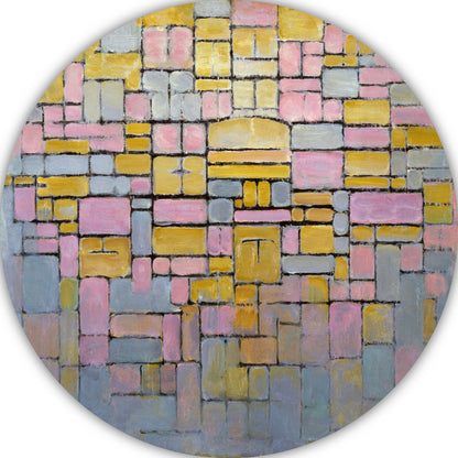 Tableau No. 2 - Piet Mondriaan aluminium muurcirkel