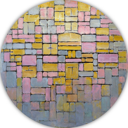 Tableau No. 2 - Piet Mondriaan aluminium muurcirkel