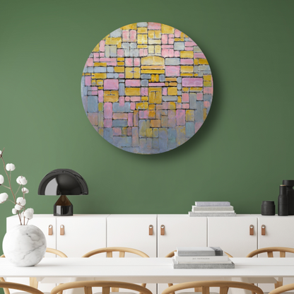 Tableau No. 2 - Piet Mondriaan aluminium muurcirkel