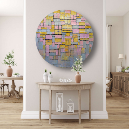 Tableau No. 2 - Piet Mondriaan aluminium muurcirkel