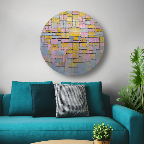 Tableau No. 2 - Piet Mondriaan aluminium muurcirkel