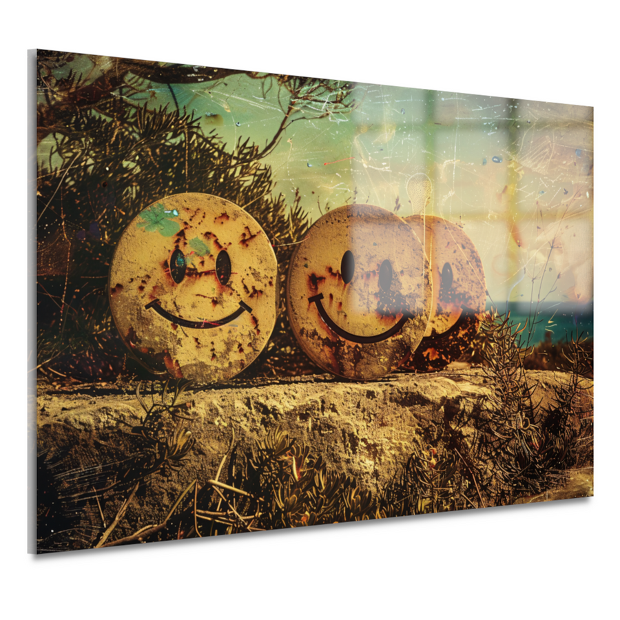 Glimlachende Stenen Graffiti acrylglas