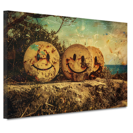 Glimlachende Stenen Graffiti canvas