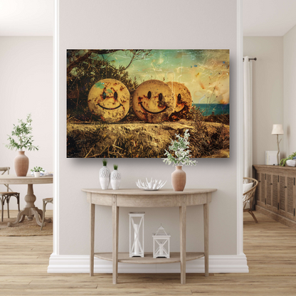 Glimlachende Stenen Graffiti acrylglas