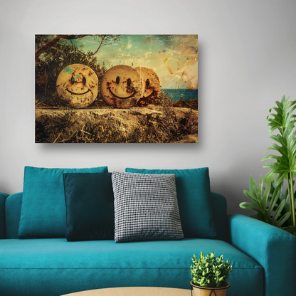 Glimlachende Stenen Graffiti acrylglas