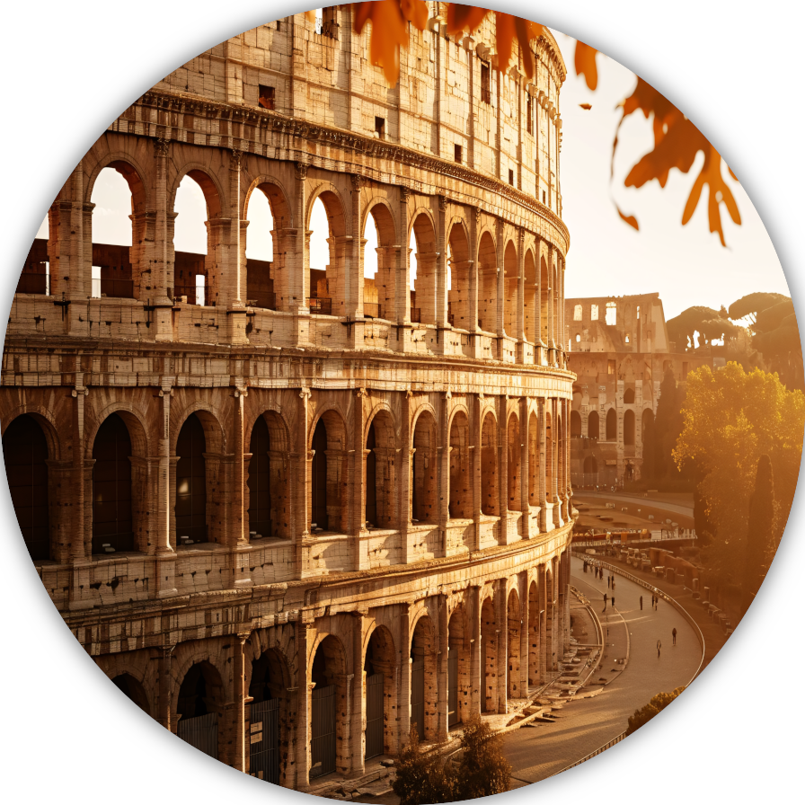 Colosseum herfstpracht aluminium muurcirkel
