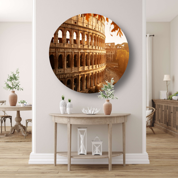 Colosseum herfstpracht aluminium muurcirkel