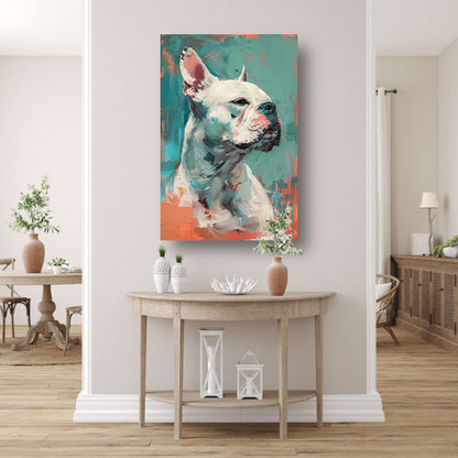 Kleurrijk abstract portret van een hond poster