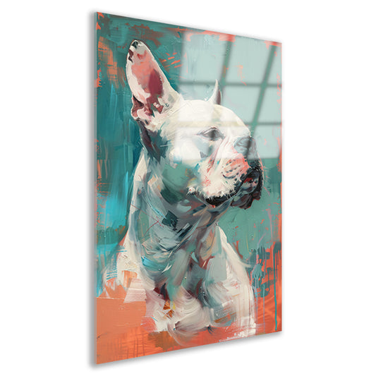Kleurrijk abstract portret van een hond acrylglas