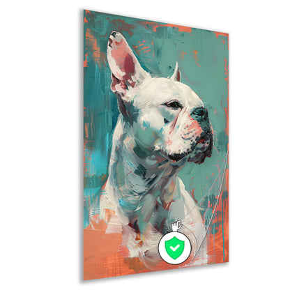 Kleurrijk abstract portret van een hond poster