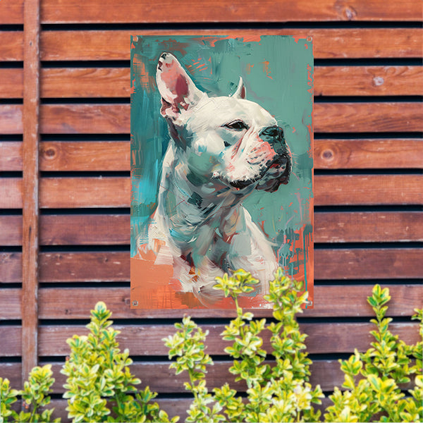 Kleurrijk abstract portret van een hond tuinposter