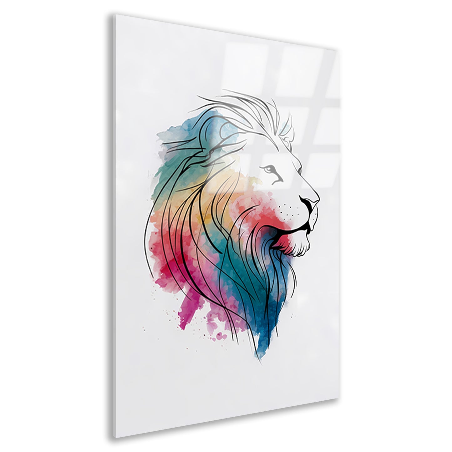 Abstracte aquarel leeuw in kleur acrylglas