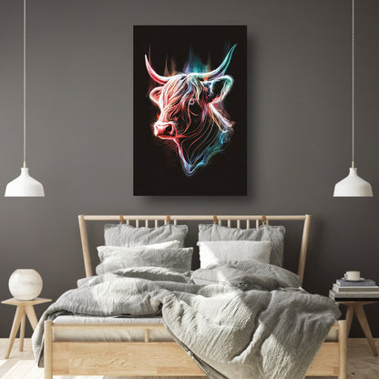 Abstracte Kleurendans van een Schotse hooglander poster