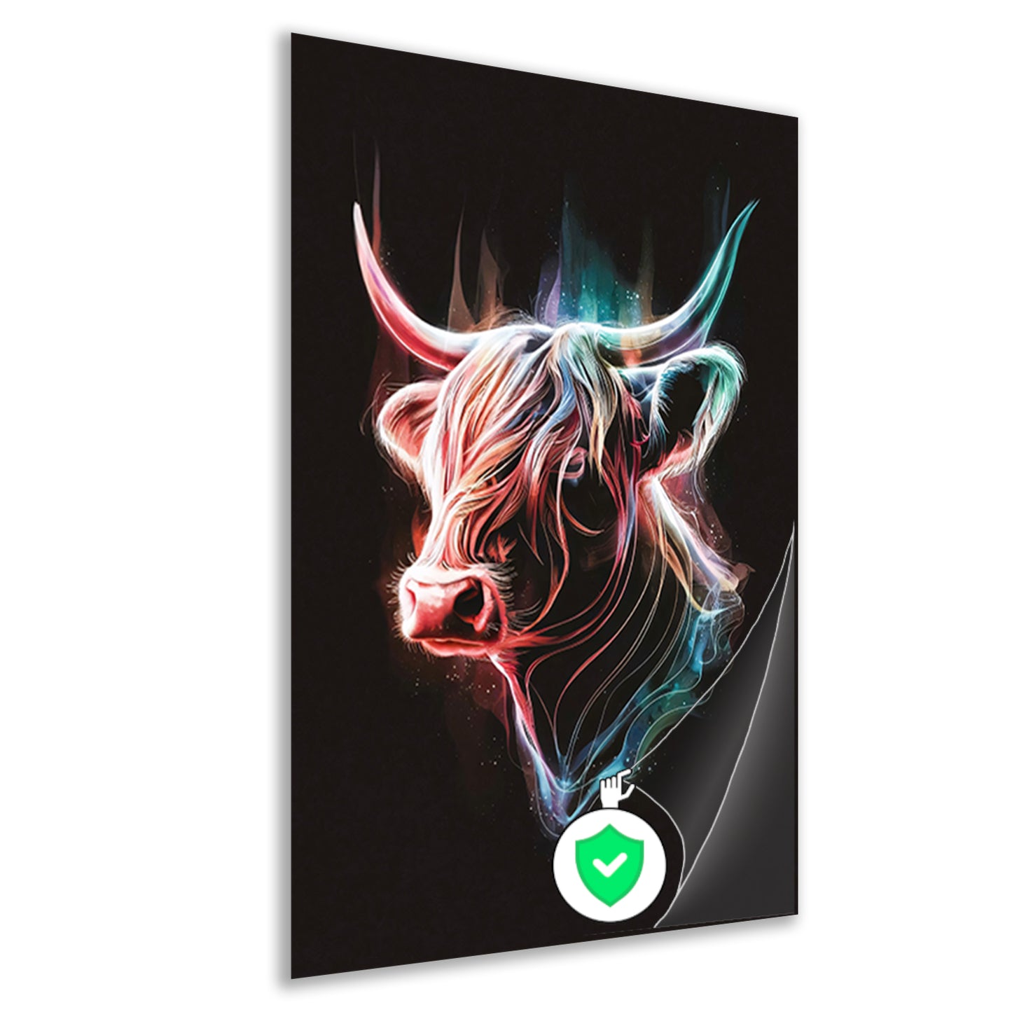 Abstracte Kleurendans van een Schotse hooglander poster