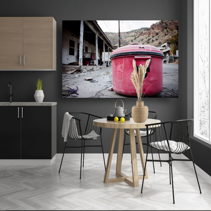 Rode Prullenbak Banksy Straatkunst canvas met baklijst