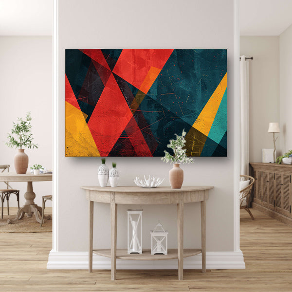 Kleurrijke geometrische abstracte compositie acrylglas