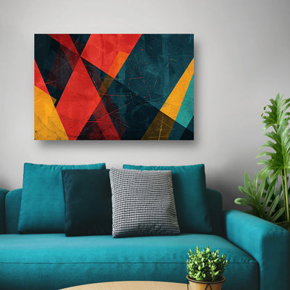 Kleurrijke geometrische abstracte compositie acrylglas