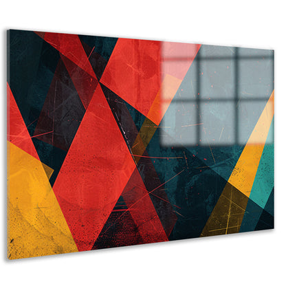 Kleurrijke geometrische abstracte compositie acrylglas