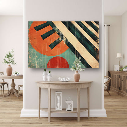 Abstracte geometrische vormen met dynamische lijnen acrylglas